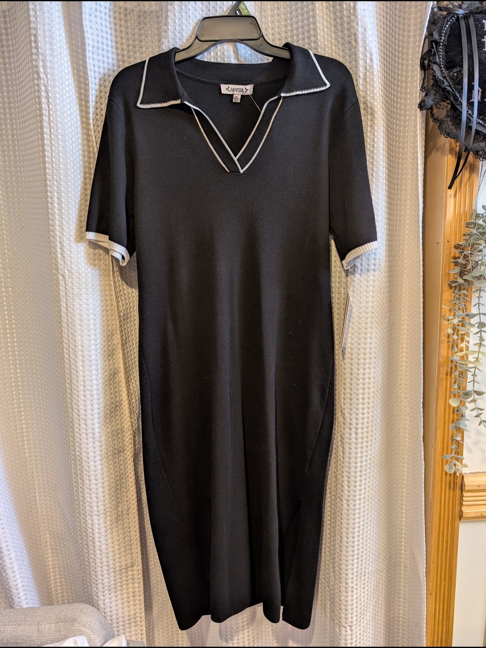 Nanette Lepore Black Maxi Dress with White Trim